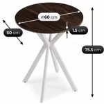 Kép 6/6 - 60 cm-es Lauren asztal diófával