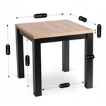 Kép 10/10 - Asztal MAX kinyitható 80-160 cm tölgy Artisan/Fekete