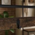 Kép 1/7 - JETT előszobai kabáttartó állvány 70 cm, rusztikus tölgyfa/fekete polcokkal