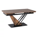 Kép 1/6 - REX Kihúzható Asztal 160-220 cm MDF Rusztikus Tölgy/Fekete