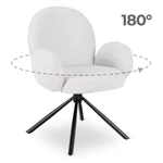 Kép 1/9 - MUSSO szürke boucle forgószék