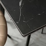 Kép 5/9 - Kerámia asztallap közelről  fekete márvány mintázat