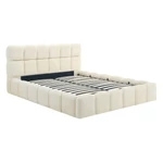 Kép 1/4 - Krémszínű Bársony Ágy 160x200 MURCJA Tárolóval