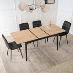Kép 3/10 - Elegáns asztal tölgy és fekete kombinációban