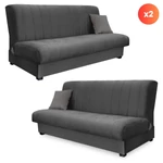 Kép 1/7 - 2 db-os SIGMA szürke kanapéágy szett