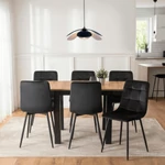 Kép 1/12 - MAX Étkezőgarnitúra 80-160 cm Craft Tölgy/Fekete + 6 PERU Fekete Szék