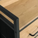 Kép 8/11 - HUDSON fiókos komód 98 cm, tölgy/fekete