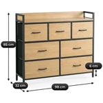 Kép 10/11 - HUDSON fiókos komód 98 cm, tölgy/fekete