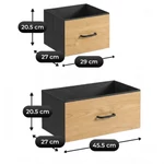 Kép 11/11 - HUDSON fiókos komód 98 cm, tölgy/fekete