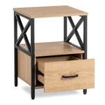 Kép 3/8 - LOGAN éjjeliszekrény 40 cm, tölgy/fekete