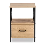 Kép 4/8 - LOGAN éjjeliszekrény 40 cm, tölgy/fekete