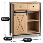 Kép 6/7 - COLE fiókos komód 70 cm, tölgy/fekete