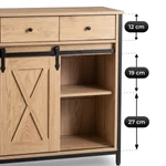 Kép 7/7 - COLE fiókos komód 70 cm, tölgy/fekete