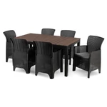Kép 1/13 - Kerti bútorkészlet Asztal ARGOS 160-260 cm Orzech i 6 Foteli FRESNO Feketech