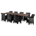 Kép 1/13 - Kerti bútorkészlet Asztal ARGOS 160-260 cm Orzech i 8 Foteli FRESNO Feketech