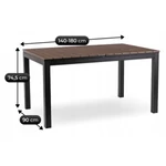 Kép 12/13 - Kerti bútorkészlet Asztal ARGOS 140-180 cm Orzech i 4 Fotele FRESNO Czarne