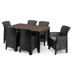 Kép 1/14 - Kerti bútorkészlet Asztal ARGOS 140-180 cm Orzech i 6 Foteli FRESNO Feketech