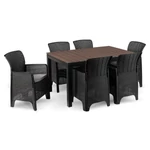 Kép 3/14 - Kerti bútorkészlet Asztal ARGOS 140-180 cm Orzech i 6 Foteli FRESNO Feketech