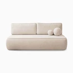 Kép 1/9 - ARVETO kihajtható kanapé, krémszínű zsenília