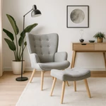 Kép 2/10 - Lozano 2 Lounge Fotel lábtartóval szürke színben