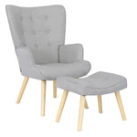 Kép 1/10 - LOZANO 2 Lounge Fotel Lábtartóval Szürke