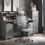 Kép 2/6 - Ergonomikus szürke forgószék
