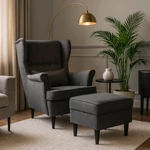 Kép 2/10 - EVAN 2 Lounge Fotel lábtartóval sötétezöld színben