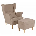 Kép 1/16 - EVAN 2 Lounge Fotel Lábtartóval Bézs