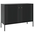 Kép 1/6 - SOFT Fiókos Komód 104 cm Kétajtós Bordázott Fekete