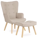 Kép 1/10 - LOZANO 2 Lounge Fotel Lábtartóval Bézs Színben