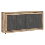 Kép 1/6 - BLAGO Fiókos Komód 180 cm Fekete/Nyers Tölgy