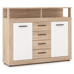 Kép 1/6 - BLAGO MIDI B Fiókos Komód 119.5 cm Sonoma Tölgy/Fehér
