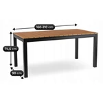 Kép 8/8 - ARGOS Kerti asztal 160-210 cm Tölgyfa/Fekete