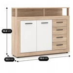 Kép 4/4 - Modern design fehér elemekkel.  BLAGO MIDI fiókos komód
