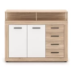 Kép 1/4 - BLAGO MIDI A Fiókos Komód 119.5 cm Sonoma Tölgy/Fehér