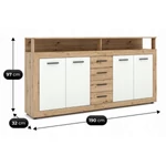 Kép 6/6 - BLAGO Fiókos Komód 190 cm Artisan Tölgyfa/Fehér