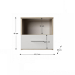 Kép 4/5 - Hálószoba garnitúra (ágy 180x200 cm), tölgy sonoma/fehér, GABRIELA NEW