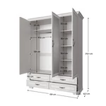 Kép 2/8 - Szekrény tükörrel 3D4S, DTD laminált, woodline bézs, TIFFY 01