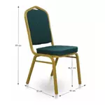 Kép 9/9 - Rakásolható szék, zöld/matt arany keret, ZINA 2 NEW