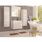 Kép 2/3 - Magas fürdőszoba szekrény, fehér/magasfényű fehér HG, MASON WH11