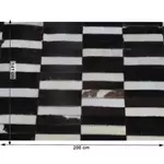 Kép 8/9 - Luxus bőrszőnyeg, barna /fekete/fehér, patchwork, 141x200, bőr TIP 6