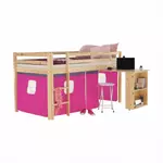 Kép 19/19 - Ágy PC asztallal, fenyő fa/rózsaszín, 90x200, ALZENA