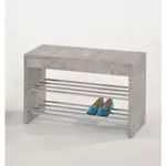 Kép 2/3 - Lóca cipőtartóval, beton/króm, LUSIA