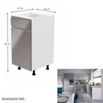 Kép 2/5 - AURORA D40S1 alsószekrény fehér/szürke