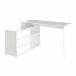 Kép 5/5 - Univerzális sarok PC asztal, fehér, TERINO