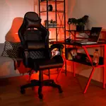 Kép 7/19 - Irodai/gamer szék RGB LED háttérvilágítással, fekete, MAFIRO