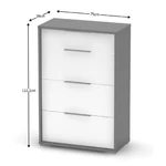 Kép 3/3 - Modern és funkcionális fiókrendszer.  Grafit színű komód fiókok RIOMA New Typ 22