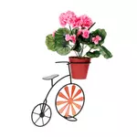 Kép 6/10 - Kerékpár alakú RETRO virágcserép, bordó/fekete, SEMIL