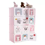 Kép 2/18 - Gyerek moduláris szekrény, rózsaszín/gyerek minta, NURMI