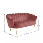 Kép 2/2 - Luxus heverő, 2,5-es ülés, rózsaszín/arany, Art-deco, NOBLIN